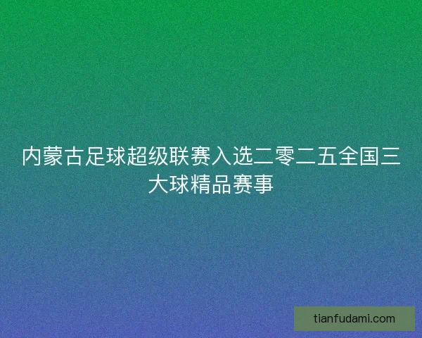 内蒙古足球超级联赛入选二零二五全国三大球精品赛事